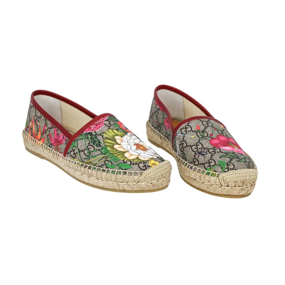 Gucci Pilar GG Supreme Flora Espadrilles Flats - Picture 2 of 7